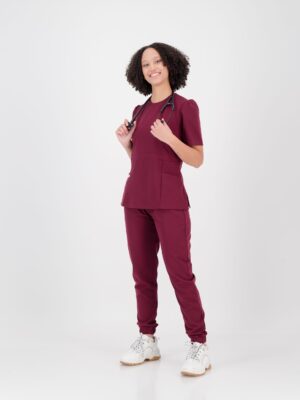Maroon Peplum Top