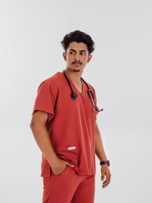 Rust Scrub Top