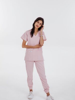 Pastel Pink Scrub Jogger Pants