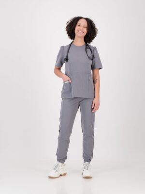 Charcoal Peplum Top