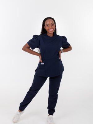 Dark Navy Peplum Top