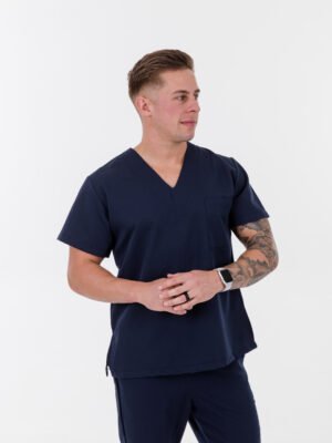 Dark Navy Scrub Top