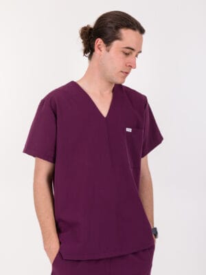 Burgundy Scrub Top