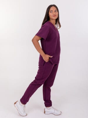 Burgundy Scrub Jogger Pants