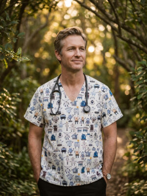 Robots Scrub Top